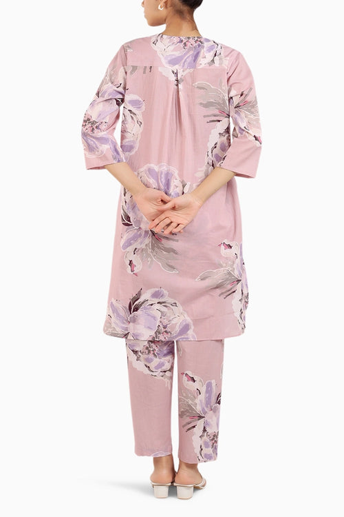 Dusty Rose Cotton Kurta Set
