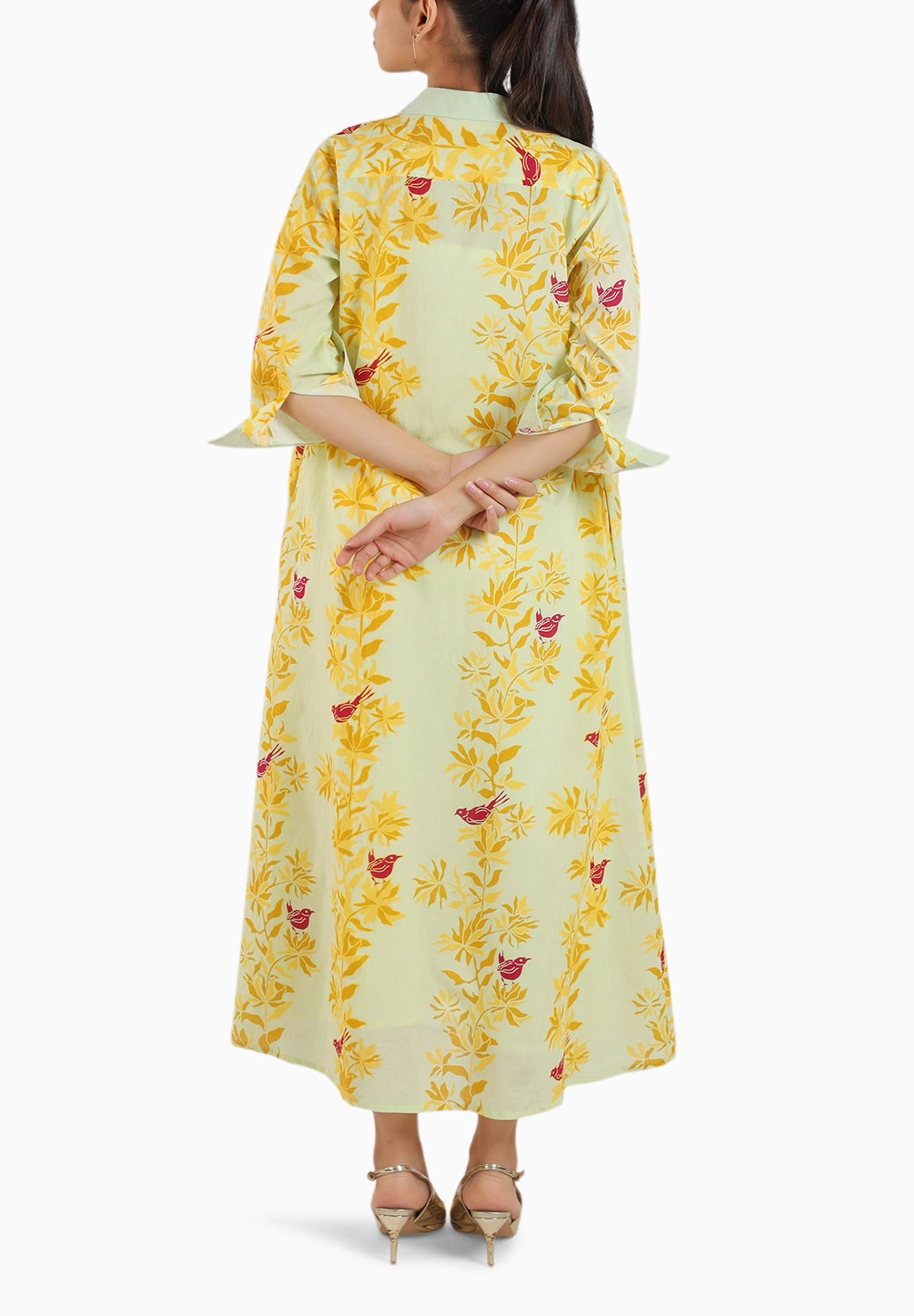 Matcha Green Shirt Dress Paired With A Slip