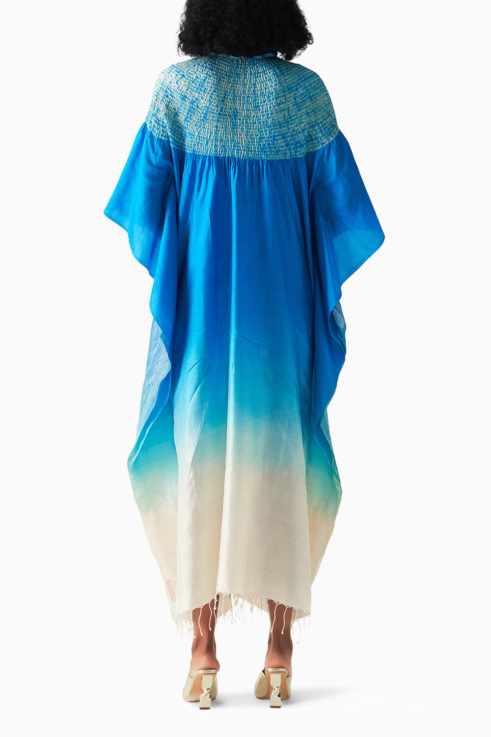 Methyl Blue Metallic Sector Kaftan