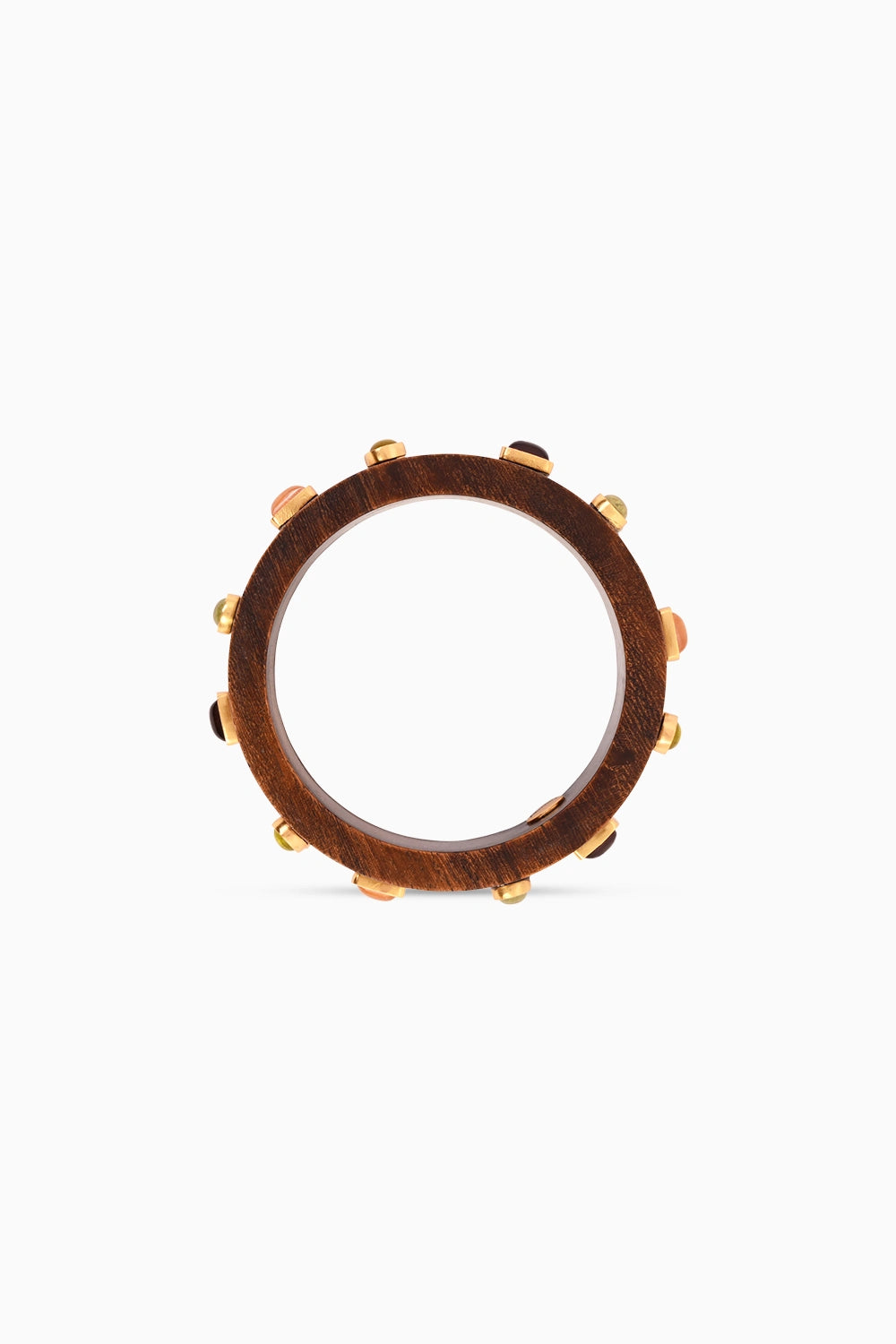 Gemstone Wooden Bangle