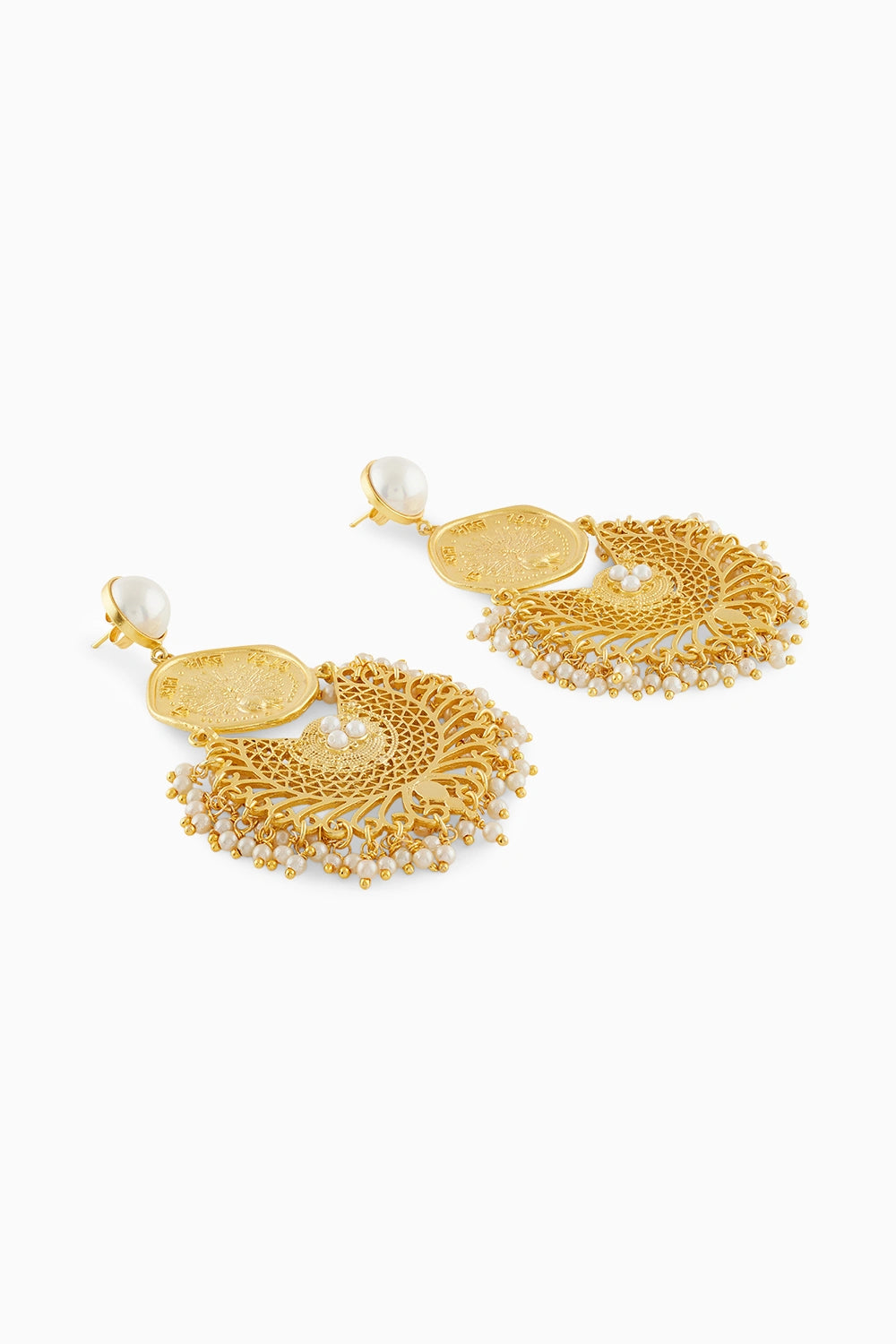 Mor Coin Pearl Jhumka