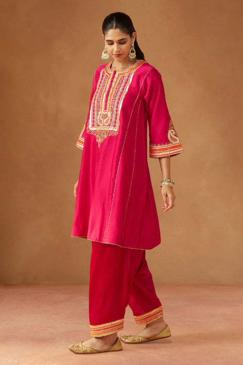 Daneen Hotpink Chauga with Salwar