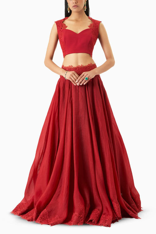 Niamb Red Skirt Set