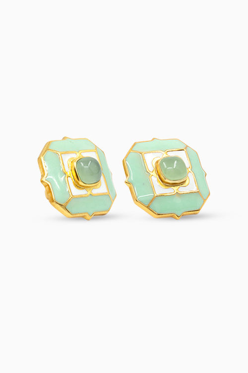Foggy Green Breeze Studs