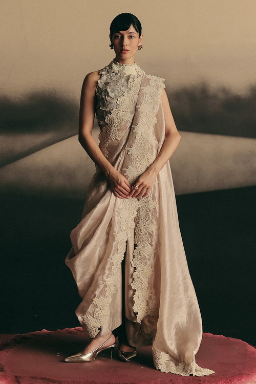 Silver Rose Gold Eira Saree
