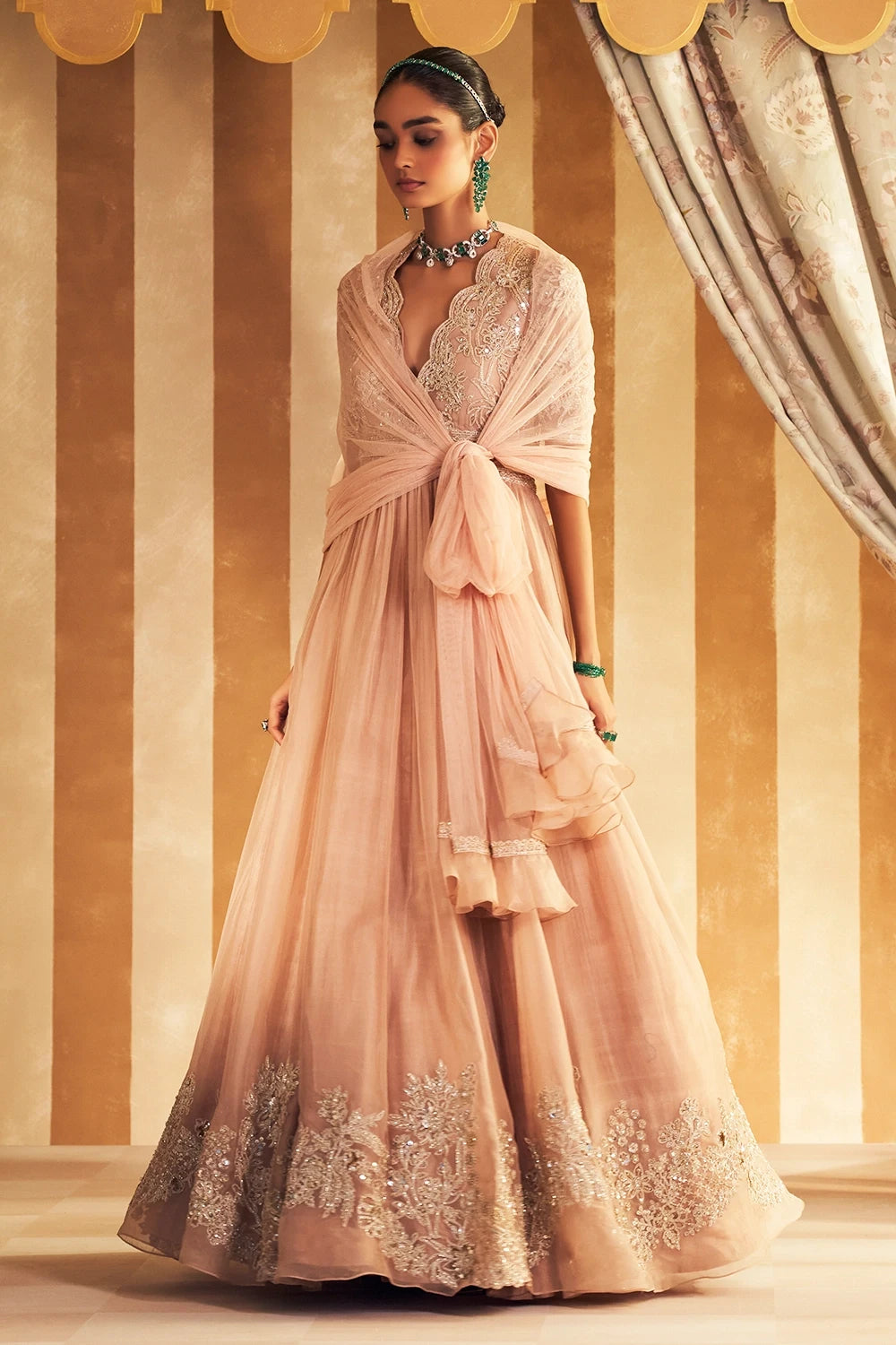 Tehseen Dusky Pink Anarkali Set