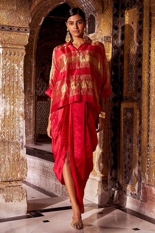 Asymmetric Drape Skirt