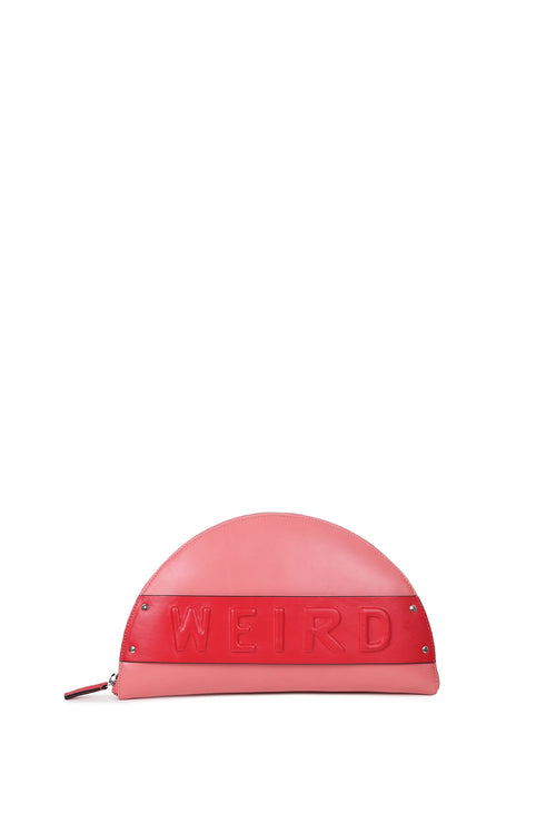 Lussa Pink Red Half Moon Clutch Bag