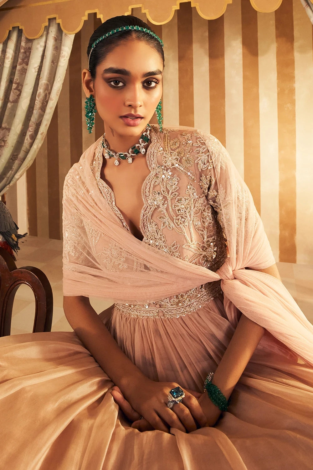Tehseen Dusky Pink Anarkali Set