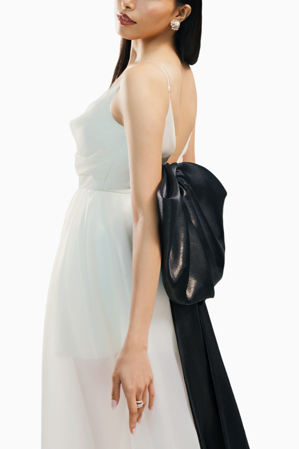 Cynthia Cowl Neck Dress With A Back Bow