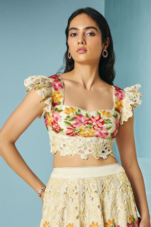 Cutwork And Beadwork Bustier