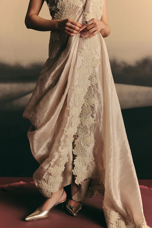 Silver Rose Gold Eira Saree
