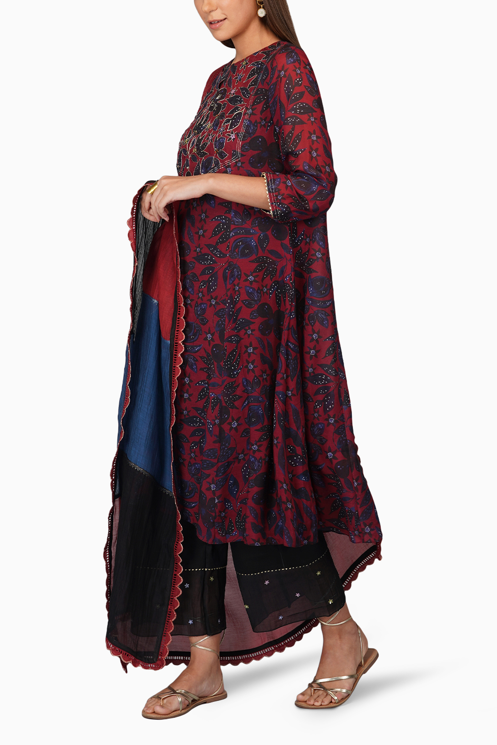 Flower Print Aline Kurta Set