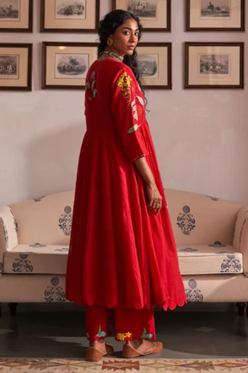 Gul Ashrafi Red Kurta Set