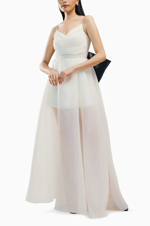 Cynthia Cowl Neck Dress With A Back Bow