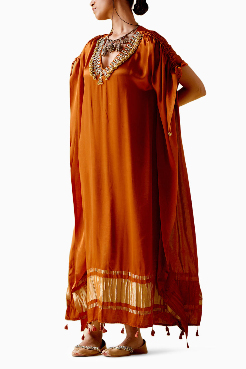 Amor Orange Kaftan Dress