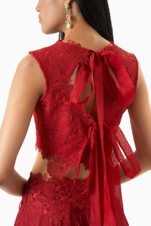Niamb Red Skirt Set
