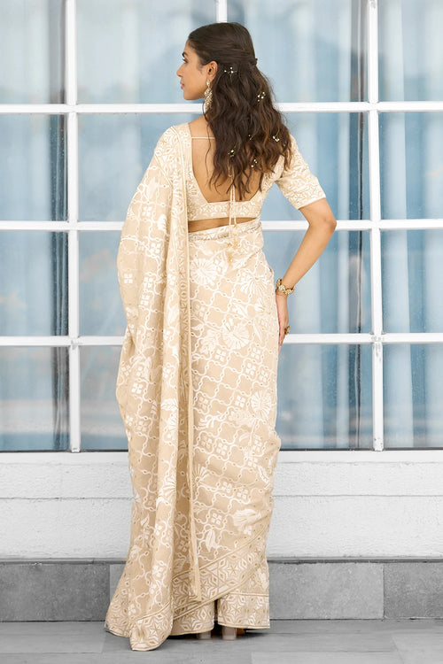Honey Drop Hand Embellished Sari Blouse Set