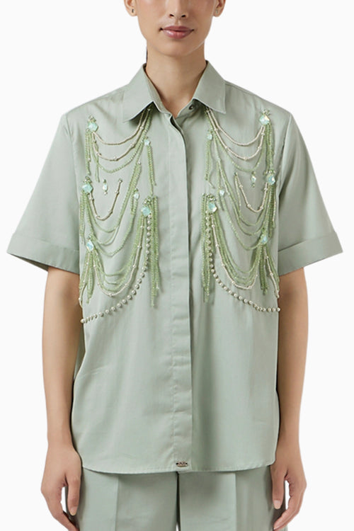 Pistachio Fringe Panel Set