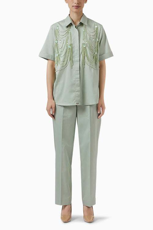 Pistachio Fringe Panel Set