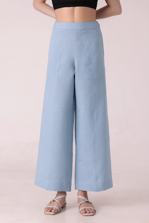 Moira Blue Linen Pants
