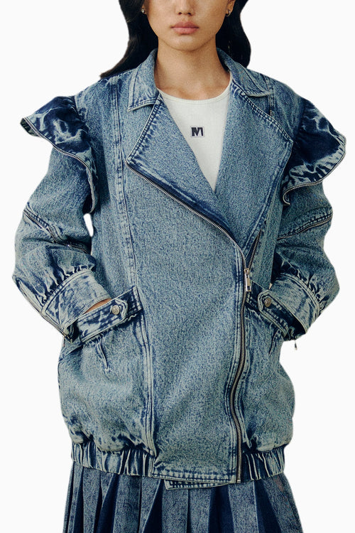 Washed Denim Oversize Jacket