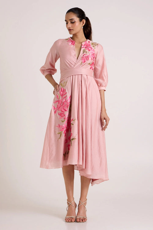 Mezlyn Pinched Waist  Midi Dress