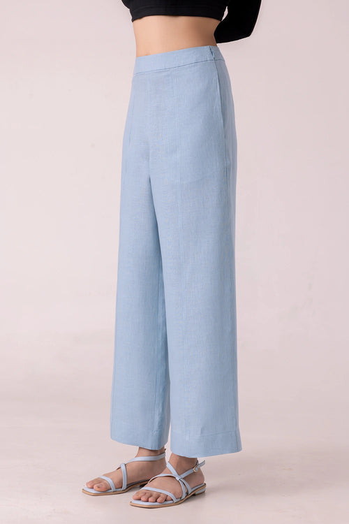 Moira Blue Linen Pants