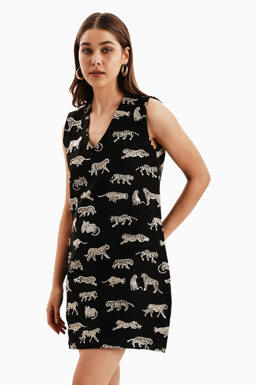Black Leopard Dress