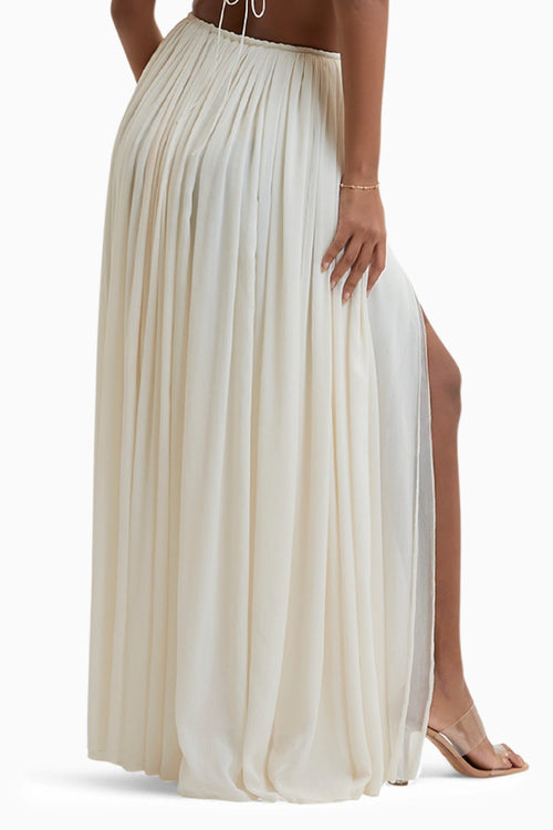 Cream Morgana Gathered Maxi Skirt