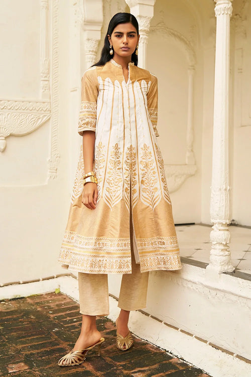 Benares Silk Brocade Jacket and Linen Pant