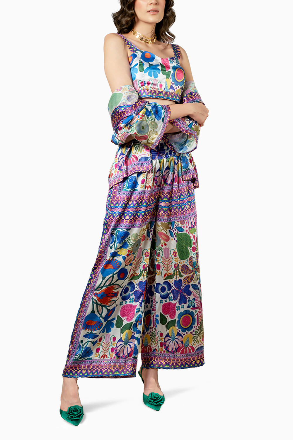 Multicolor Satin Printed Set