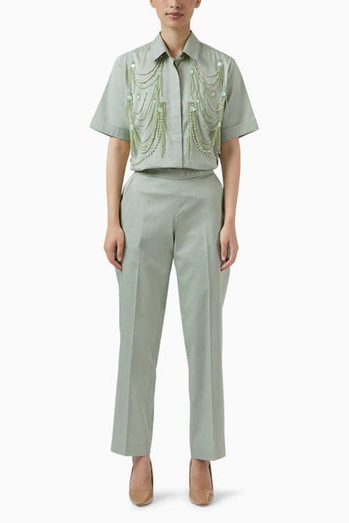 Pistachio Fringe Panel Set