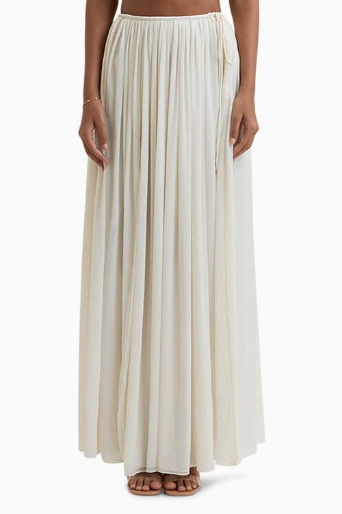 Cream Morgana Gathered Maxi Skirt