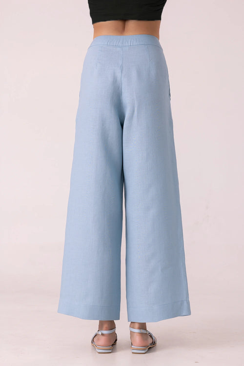 Moira Blue Linen Pants
