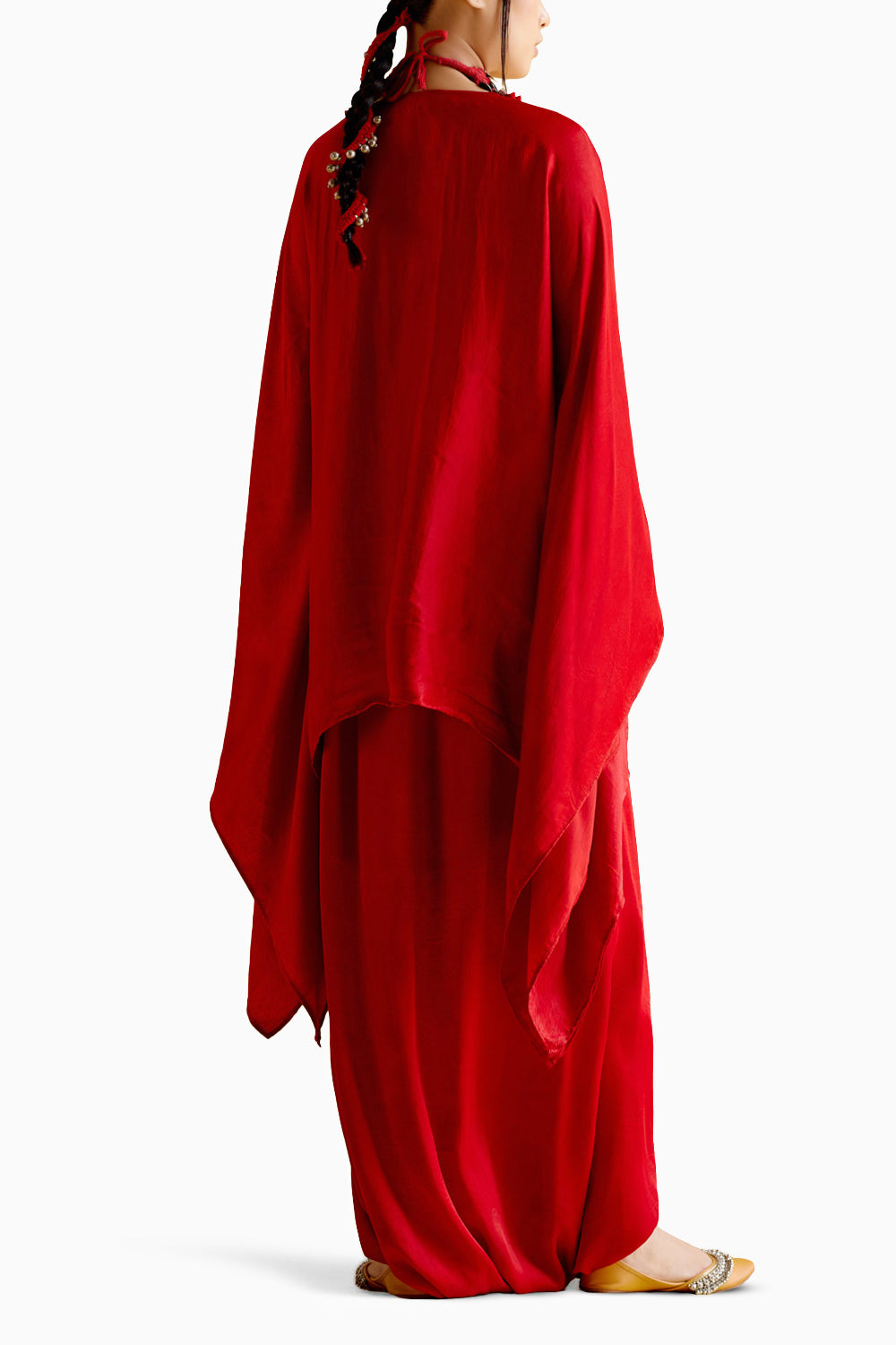 Arundhati Red Kaftan with Skirt