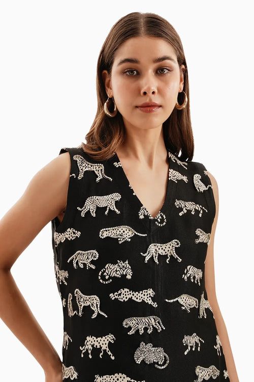Black Leopard Dress