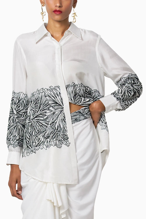 Blossom White-Black Shirt