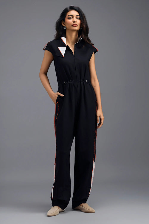 Black Drawstring Jumpsuit