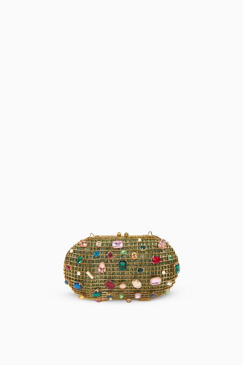 Ophelia Gem Stones & Pearls Clutch