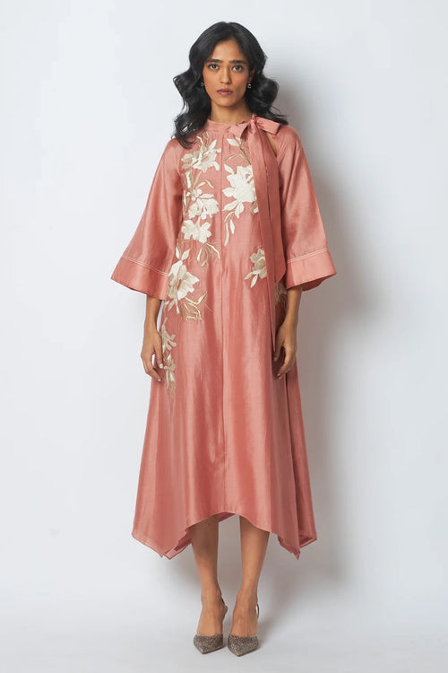 Calina Modern Achkan Hi-Low Midi Dress