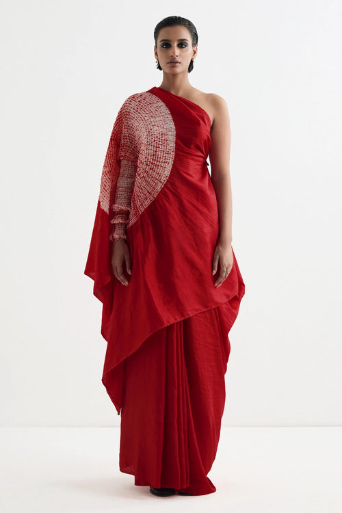 Liquid Red Handsfree Saree