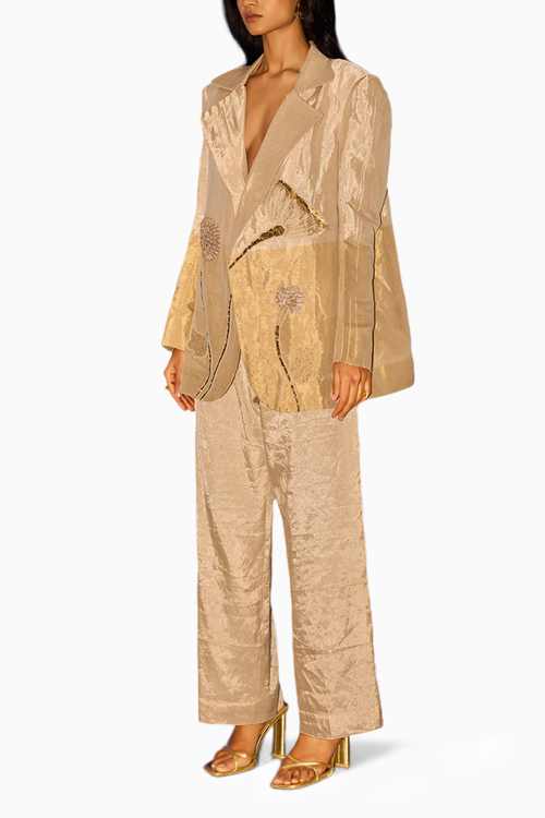 Half Gold and Silver Blazer Set