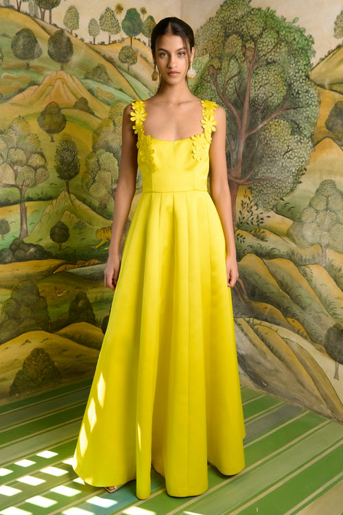 Yellow Flower Corset Dress