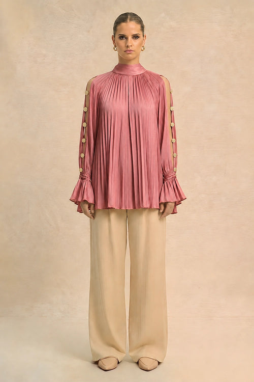 Brick Red Halter Neck Blouse