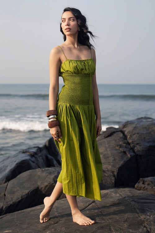 Neon Smoked Midi Dress