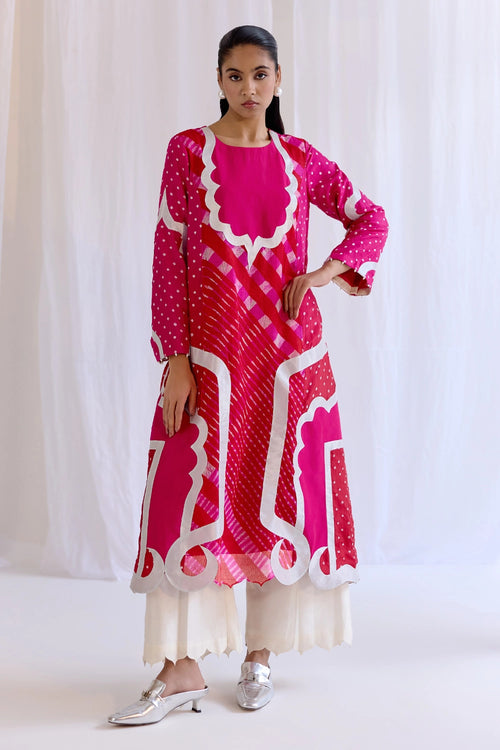 Rang-E-Meharaab Kurta With Ivory Pants
