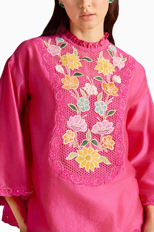 Fuchsia Mesh Co-ord Set