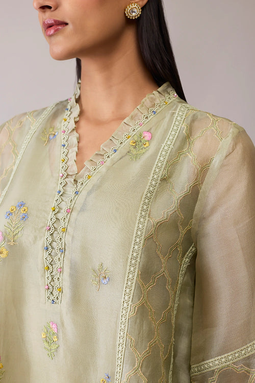 Farida Green Kurta Set