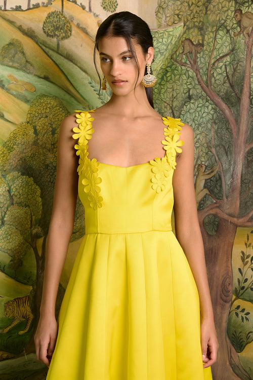 Yellow Flower Corset Dress